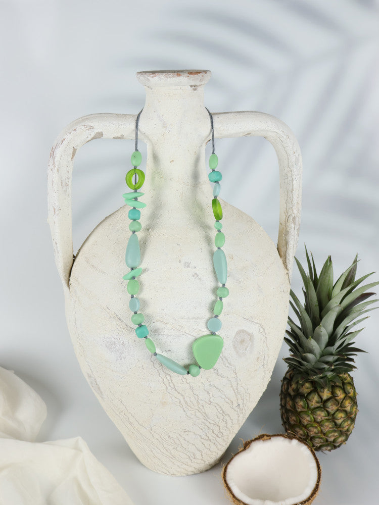 Resin Bead Necklace - Kihei - Green