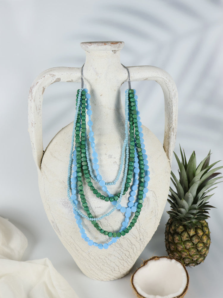 Timber Bead Necklace - Makawao - Ocean