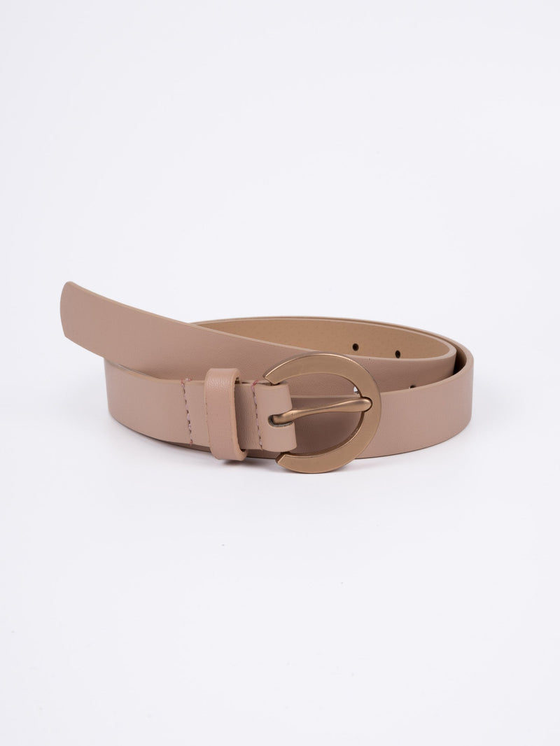 Vegan PU Leather Belt - Limoges - Smooth Classic Buckle - Blush - 105cm