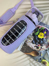 Motivational Drink Bottle + Crossbody Bag - 2 Litre - Purple