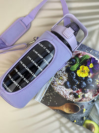 Motivational Drink Bottle + Crossbody Bag - 2 Litre - Purple