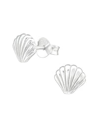 Silver Shell Stud Earrings