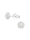 Silver Rose Stud Earrings