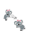 Silver Koala Stud Earrings - Epoxy