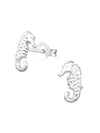 Silver Seahorse Stud Earrings