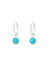 Silver Hanging Opal Huggies Earrings - Mint Opal