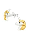 Silver & Gold Unicorn Stud Earrings