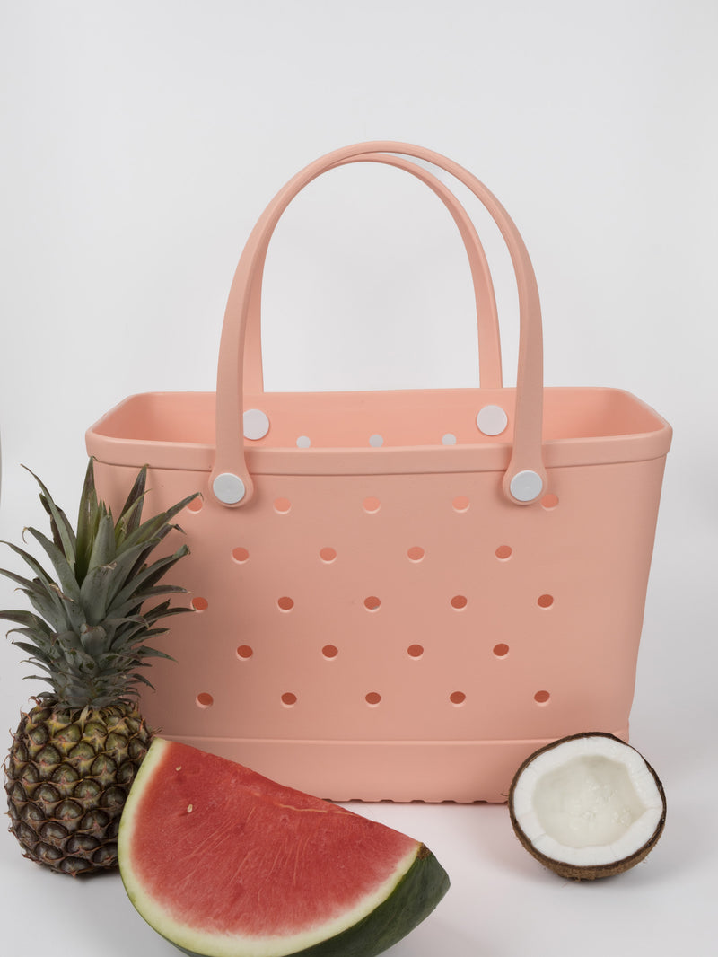 Aloha Vegan Tote Bag - Peach - Large