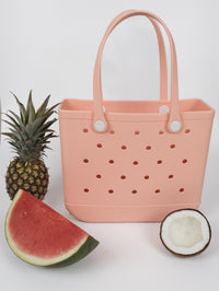 Aloha Vegan Tote Bag - Peach - Medium