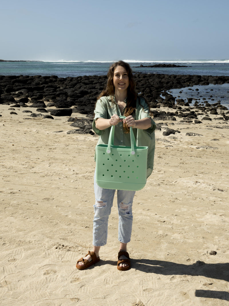 Aloha Vegan Tote Bag - Mint Green - Medium