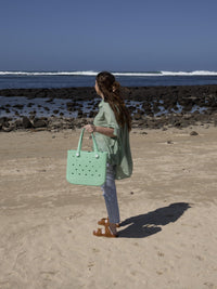 Aloha Vegan Tote Bag - Mint Green - Medium