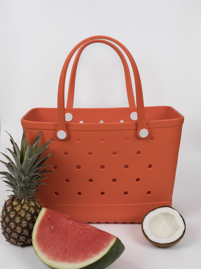 Aloha Vegan Tote Bag - Orange - Large