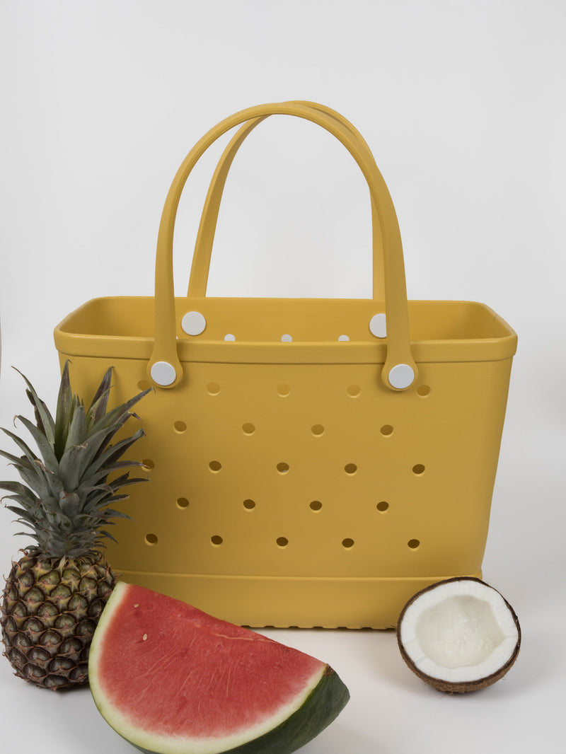 Aloha Vegan Tote Bag - Yellow - Large