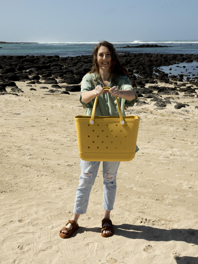 Aloha Vegan Tote Bag - Yellow - Large