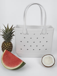 Aloha Vegan Tote Bag - White - Medium