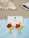 Margarita Beaded Earrings - Yellow