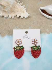 Strawberry Beaded Earrings