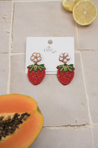 Strawberry Beaded Earrings