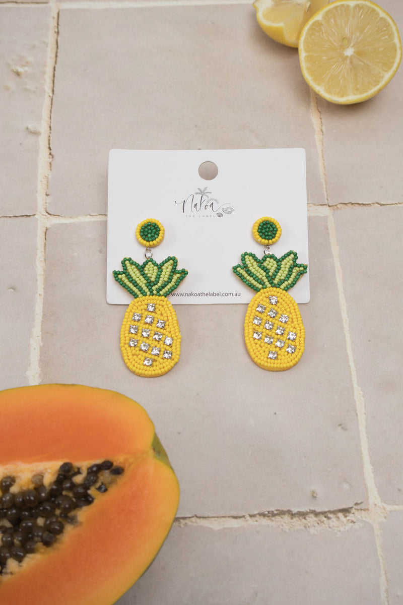 Pineapple Beaded Earrings