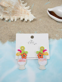 Cocktail Beaded Earrings - Pina Colada