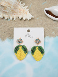 Lemon Beaded Earrings