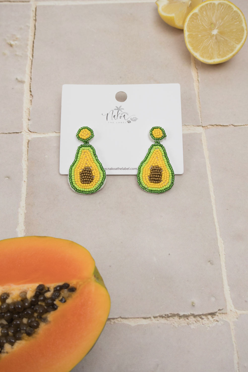 Avocado Beaded Earrings