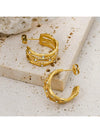 Waterproof 18K Gold Plated Stainless Steel Earrings - Irregular Triple Layered Stud