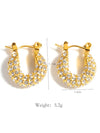 Waterproof 18K Gold Plated Stainless Steel Earrings - Glitzy Hoop