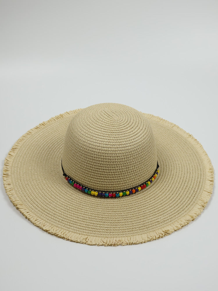 Floppy Beaded Sun Hat - Cancun - Sand