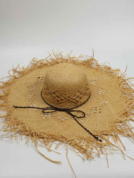 Floppy Frayed Raffia Sun Hat - Barbados - Natural – Nakoa The Label