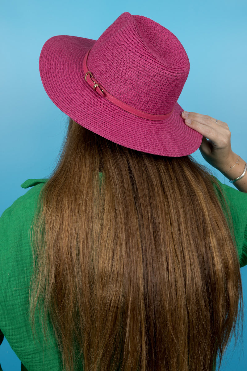 Fedora Sun Hat - Cannes - Bubblegum Pink