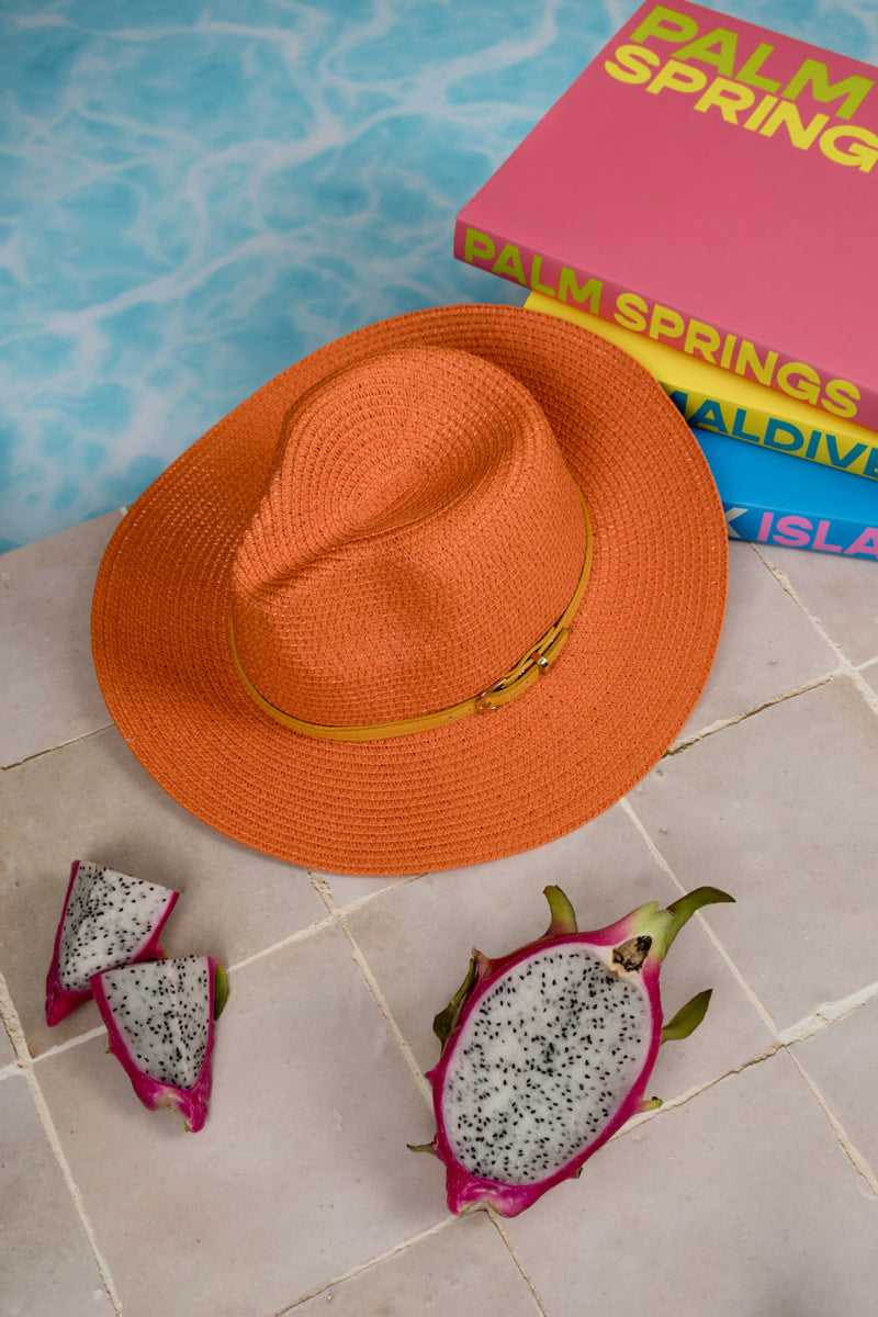 Fedora Sun Hat - Cannes - Orange