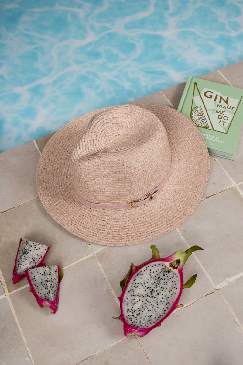 Fedora Sun Hat - Cannes - Light Pink