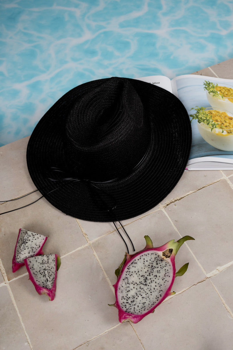 Fedora Sun Hat - French Riviera - Black