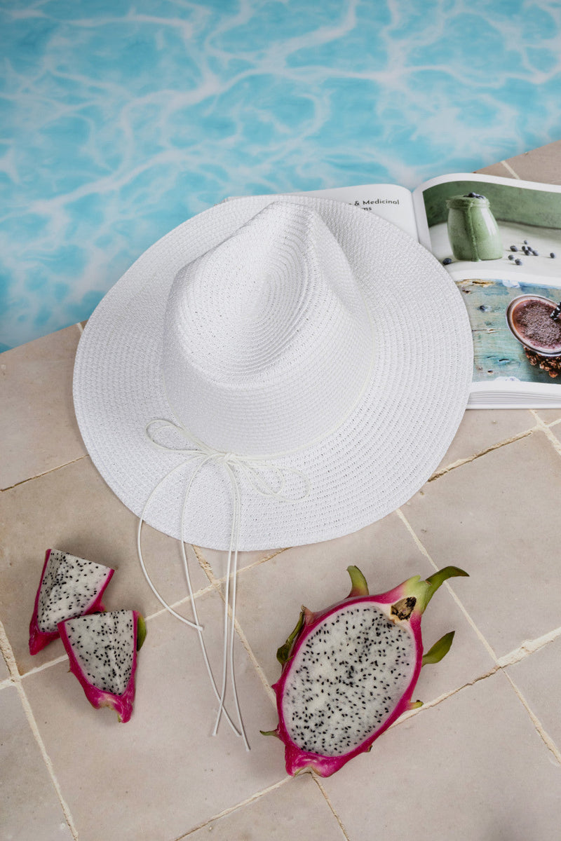 Fedora Sun Hat - French Riviera - White