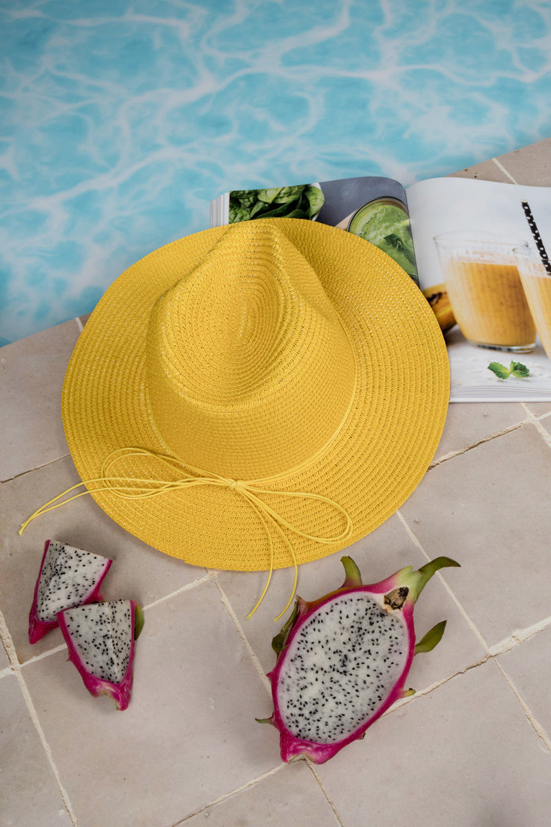 Fedora Sun Hat - French Riviera - Sunshine Yellow