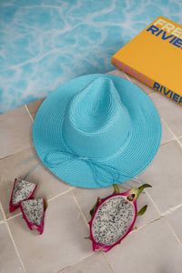 Fedora Sun Hat - French Riviera - Light Blue