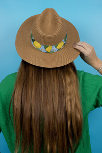 Fedora Sun Hat - Saint Tropez - Lemons + Leaves