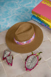 Fedora Sun Hat - Saint Tropez - Abstract Pink Palm Leaves