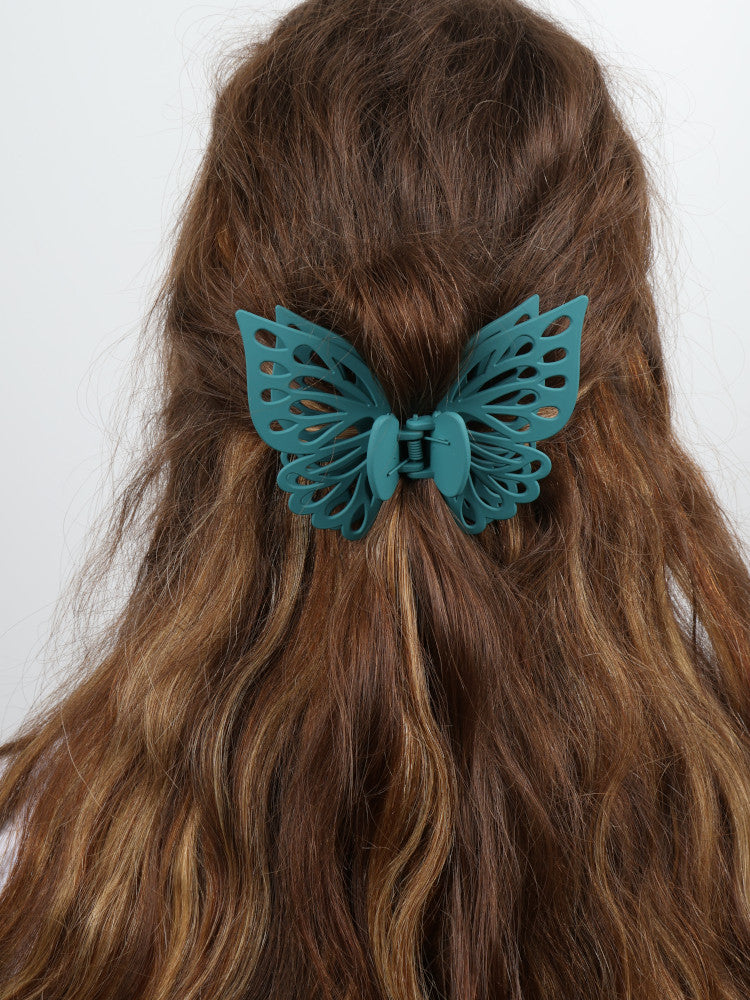 Claw Clip - Small Double Butterfly - Azure