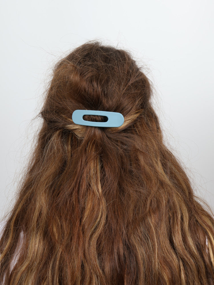 Oval Hair Clip - Medium - Duck Egg Blue