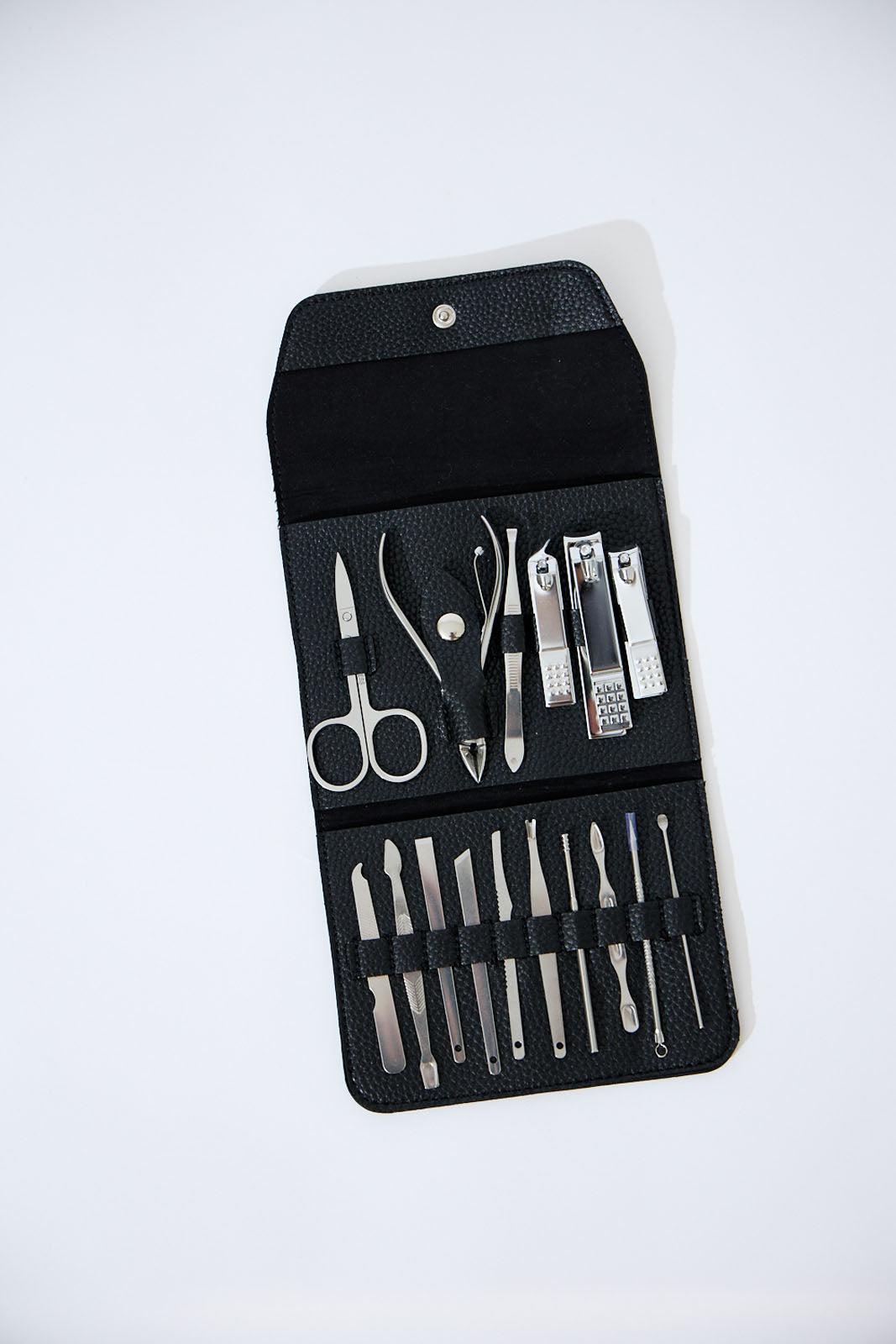 Vegan PU Leather Manicure Set - Black