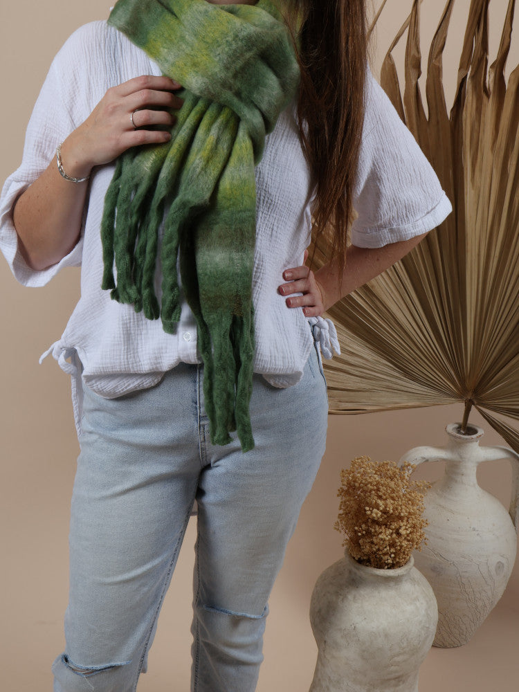 Fluffy Oversized Scarf - Alaska - Pistachio