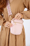 Vegan PU Leather Palm Springs Phone Bag - Light Pink