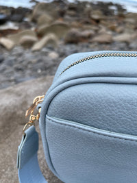 Vegan PU Leather Brunswick Crossbody - Light Blue