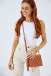 Vegan PU Leather Coral Springs Crossbody - Tan