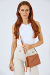 Vegan PU Leather Coral Springs Crossbody - Tan