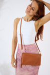 Vegan PU Leather Coral Springs Crossbody - Tan