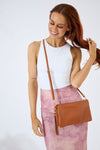 Vegan PU Leather Coral Springs Crossbody - Tan