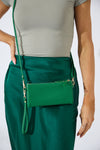 Vegan PU Leather New Haven Crossbody Wallet - Emerald Green